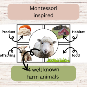Montessori inspired farm animals sorting/classification game