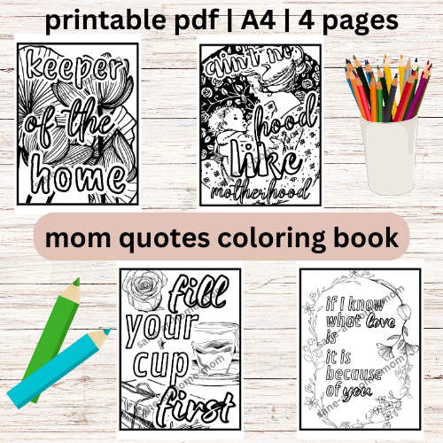 Coloring book with mom quotes