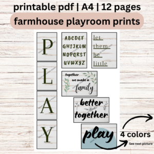 Farmhouse Playroom Printables