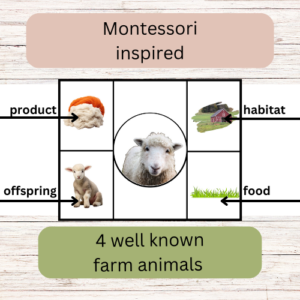 Montessori inspired farm animals sorting/classification game