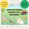 Montessori inspired farm animals sorting/classification game - Image 3