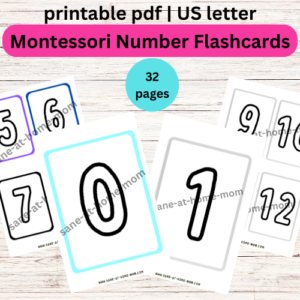 Montessori Colorful Number Flashcards 0-12