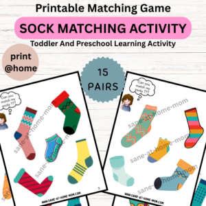 Sock Matching Activity for Toddlers and Preschool