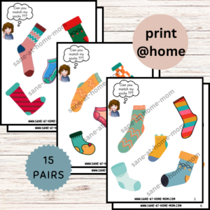 Sock Matching Activity for Toddlers and Preschool